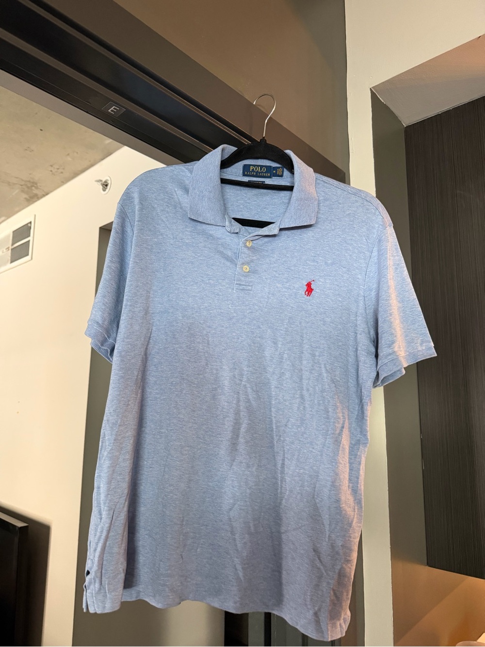 Ralph Lauren Light Blue Polo with Red Pony Embroidery